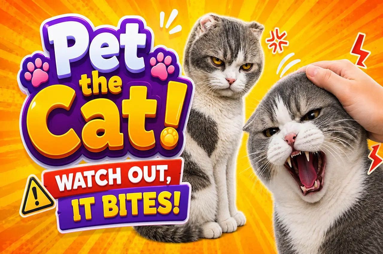 Pet the Cat! Watch Out, It Bites! cover art